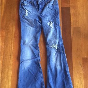 Celebrity Pink Women’s Flare Distressed Jeans